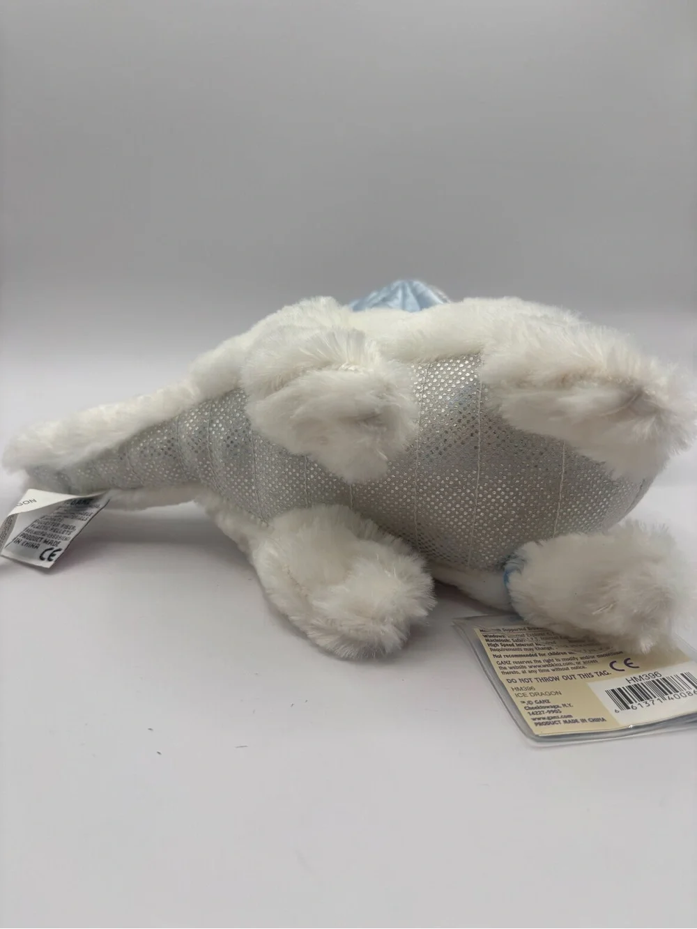 Webkinz Ice Dragon with Sealed Secret Code Tag White Stuffed Animal Ganz READ - Picture 14 of 16